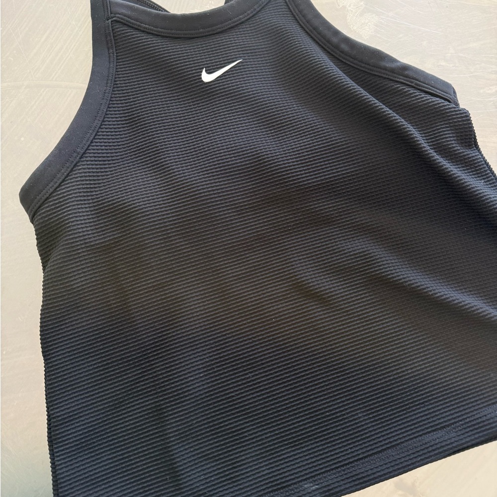 TWO Girl’s Size Large 10/12 Nike Black and Teal Ribbed Tank Tops - Picture 2 of 10